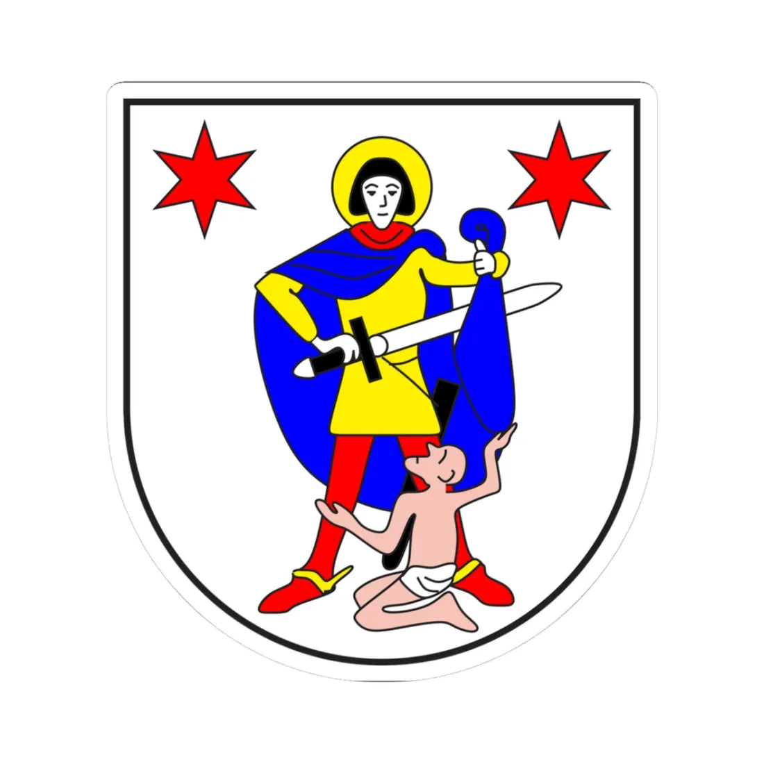 Zillis-Reischen wappen (Switzerland) (Coat of Arms) STICKER Vinyl Kiss-Cut Decal 3 Inch White - The Sticker Space