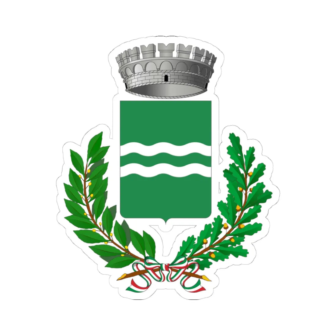 Zimella-Stemma (Italy) (Coat of Arms) STICKER Vinyl Kiss-Cut Decal 4 Inch White - The Sticker Space