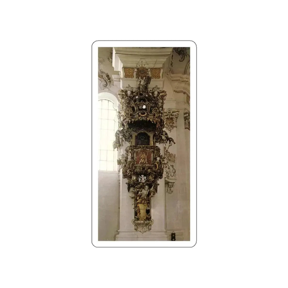 ZIMMERMANN, Dominikus - Pulpit (Artwork) STICKER Vinyl Die-Cut Decal White Die-Cut 5 Inch - The Sticker Space