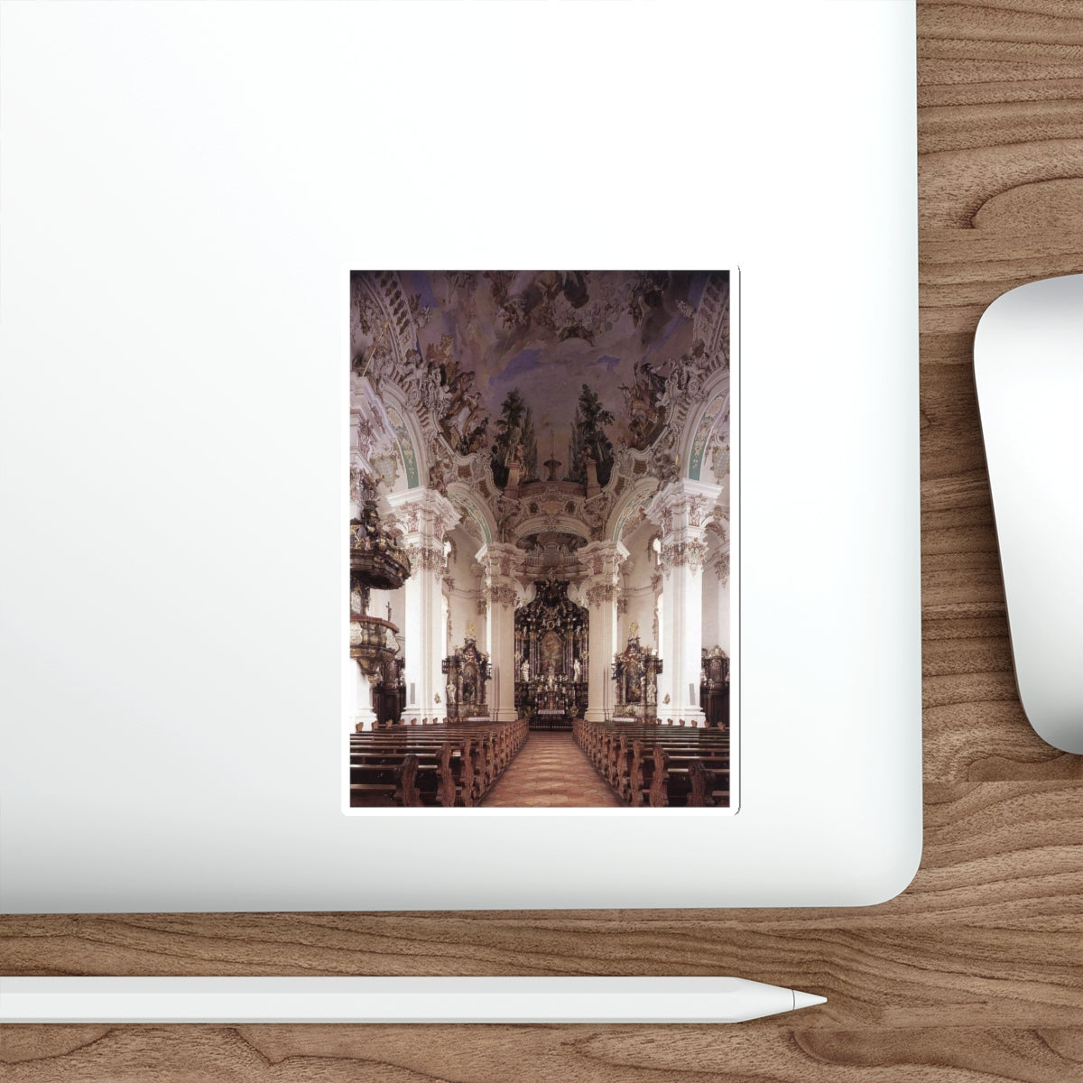 ZIMMERMANN, Johann Baptist - Interior with ceiling fresco (Artwork) STICKER Vinyl Die-Cut Decal-The Sticker Space