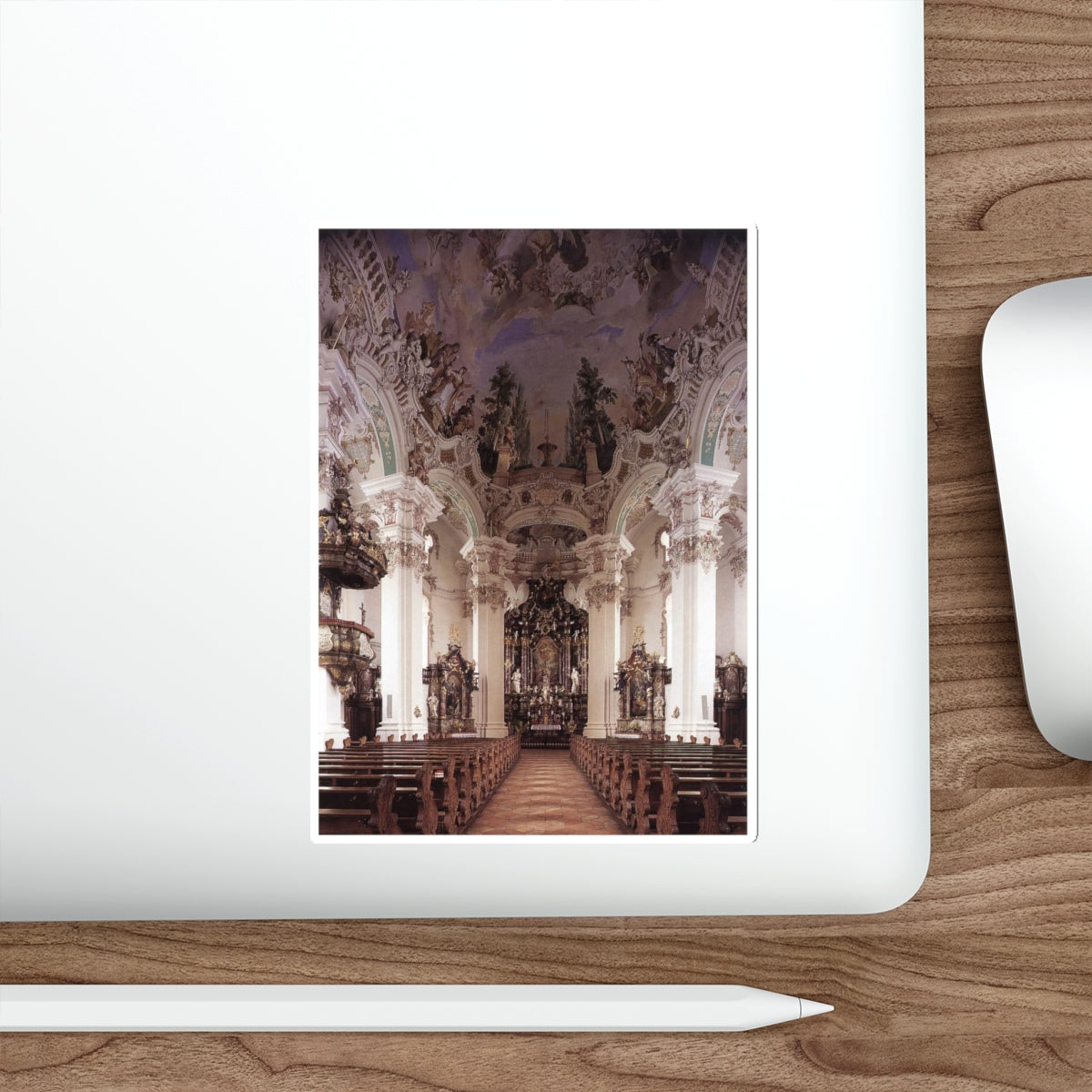 ZIMMERMANN, Johann Baptist - Interior with ceiling fresco (Artwork) STICKER Vinyl Die-Cut Decal-The Sticker Space