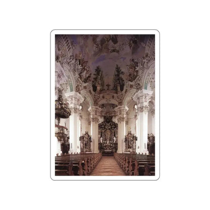 ZIMMERMANN, Johann Baptist - Interior with ceiling fresco (Artwork) STICKER Vinyl Die-Cut Decal White Die-Cut 4 Inch - The Sticker Space