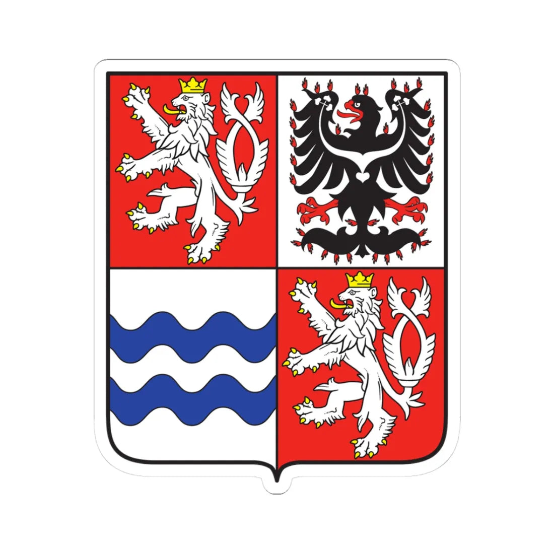 Znak Středočeského kraje (Czech Republic) (Coat of Arms) STICKER Vinyl Kiss-Cut Decal 3 Inch White - The Sticker Space