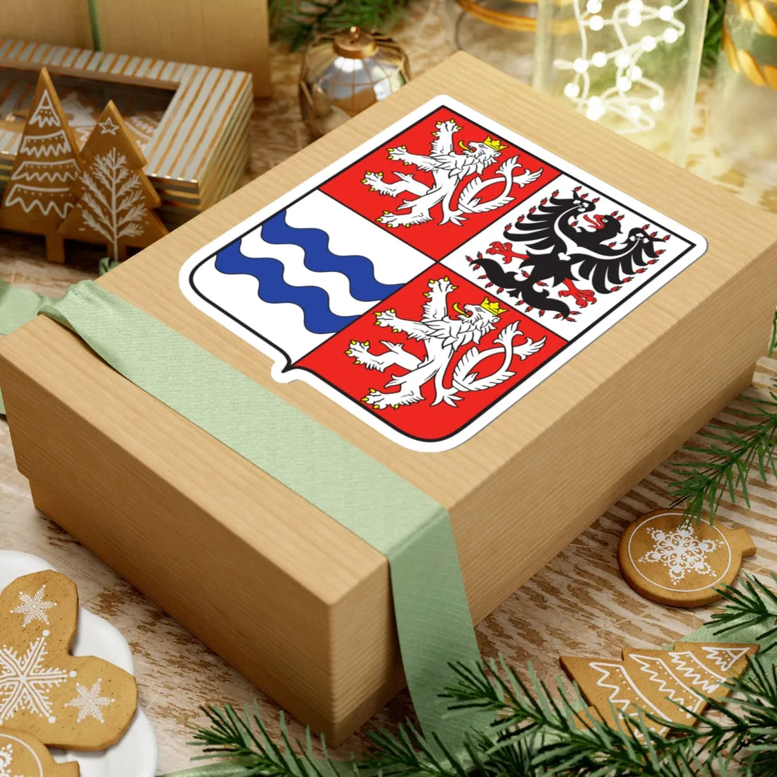 Znak Středočeského kraje (Czech Republic) (Coat of Arms) STICKER Vinyl Kiss-Cut Decal - The Sticker Space