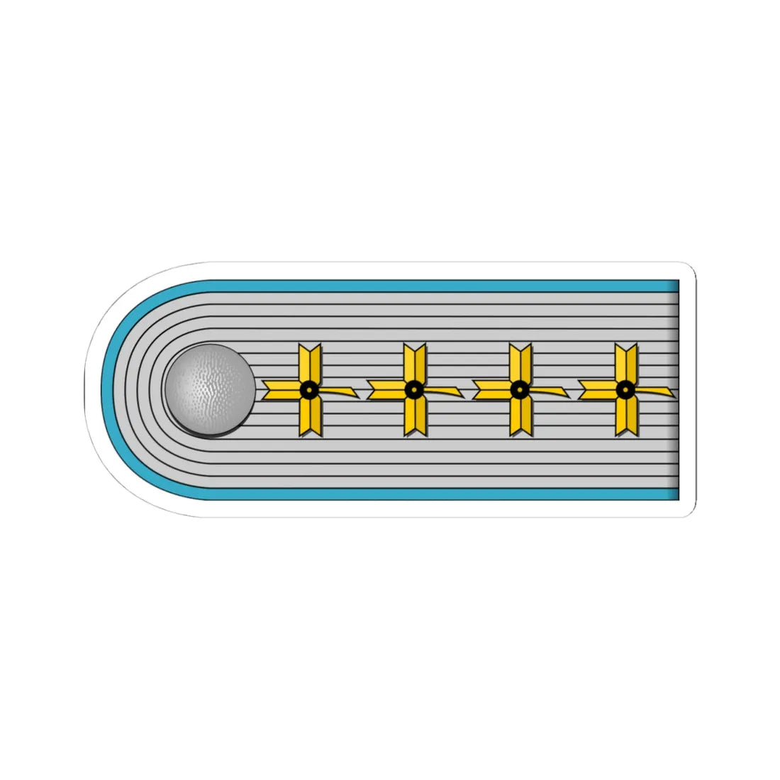 ZNDH Nadsatnik h (Croatia) (Military Rank) STICKER Vinyl Kiss-Cut Decal 4 Inch White - The Sticker Space