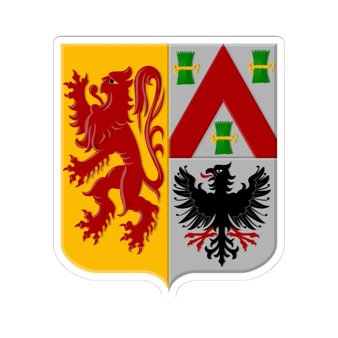 Zoersel wapen (Belgium) (Coat of Arms) STICKER Vinyl Kiss-Cut Decal 4 Inch White - The Sticker Space
