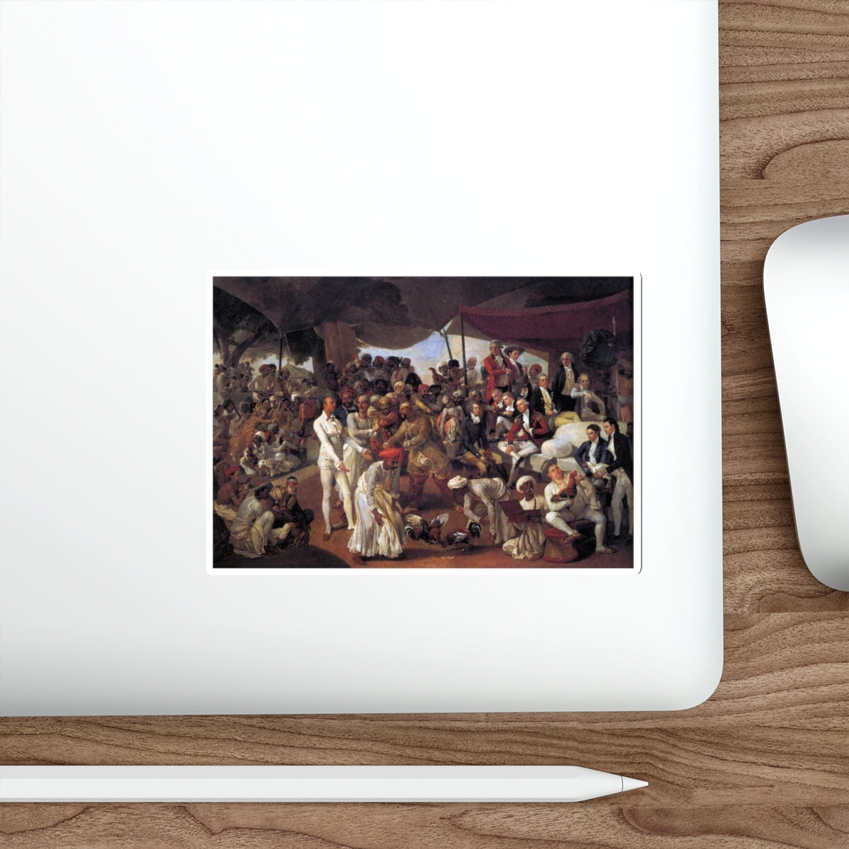 ZOFFANY, Johann - Colonel Mordaunt's Cock Match (Artwork) STICKER Vinyl Die-Cut Decal-The Sticker Space