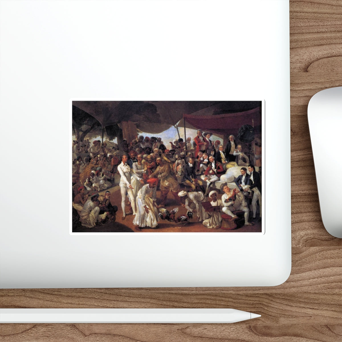 ZOFFANY, Johann - Colonel Mordaunt's Cock Match (Artwork) STICKER Vinyl Die-Cut Decal-The Sticker Space