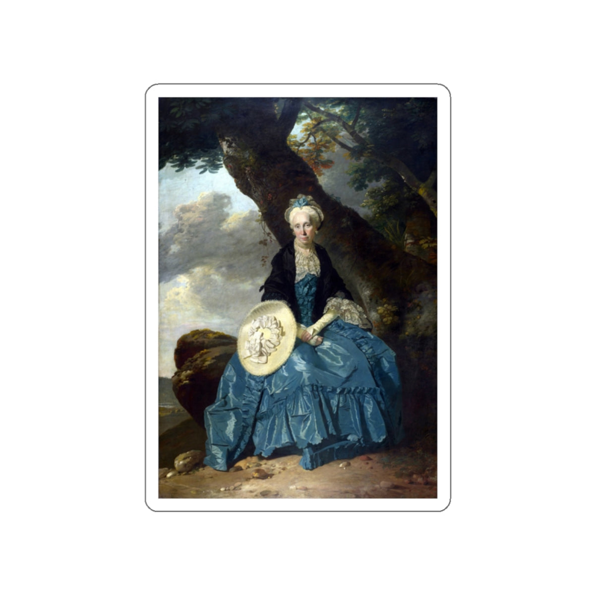 ZOFFANY, Johann - Mrs Oswald (Artwork) STICKER Vinyl Die-Cut Decal-White-The Sticker Space