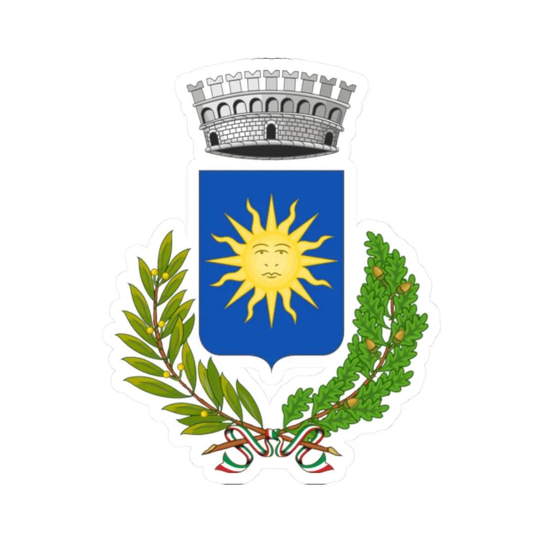 Zollino-Stemma (Italy) (Coat of Arms) STICKER Vinyl Kiss-Cut Decal 2 Inch White - The Sticker Space