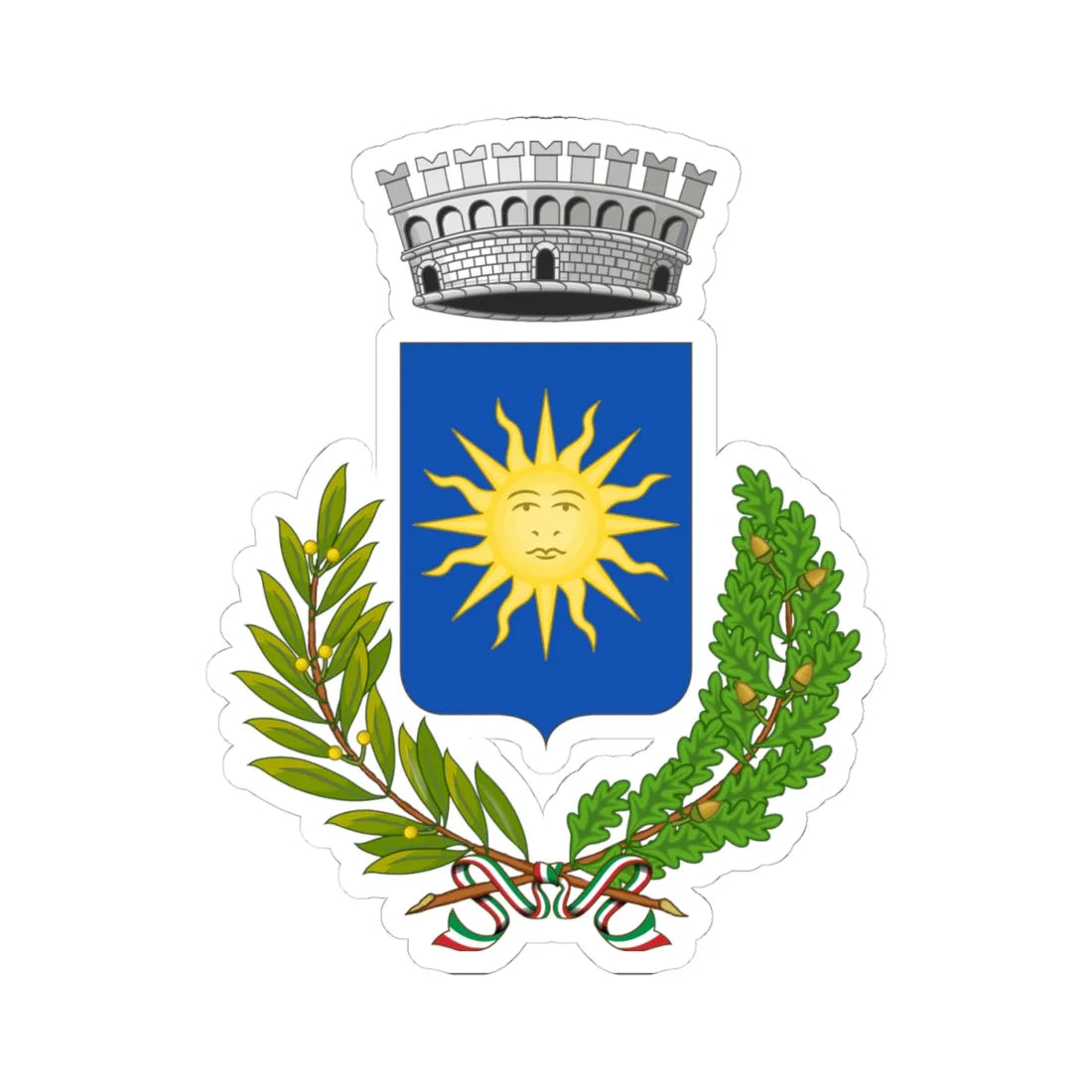 Zollino-Stemma (Italy) (Coat of Arms) STICKER Vinyl Kiss-Cut Decal 4 Inch White - The Sticker Space