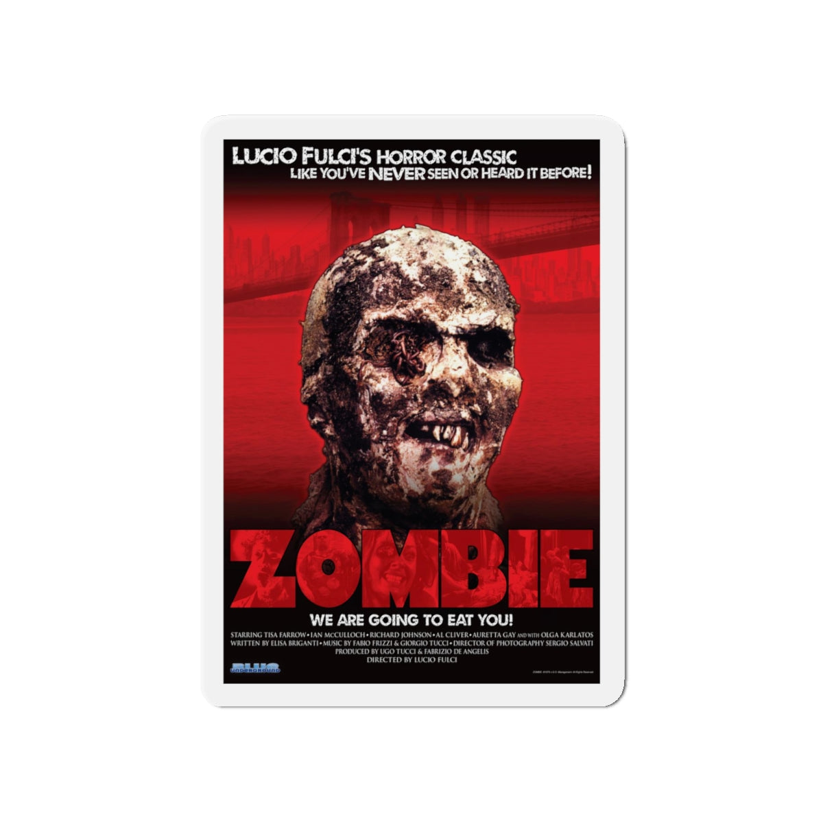 ZOMBI 2 (BLU-RAY RELEASE) 1979 Movie Poster - Refrigerator Magnet-4" x 4"-The Sticker Space