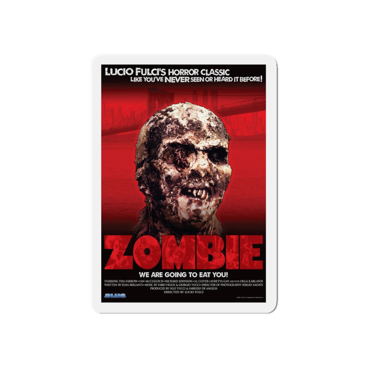 ZOMBI 2 (BLU-RAY RELEASE) 1979 Movie Poster - Refrigerator Magnet-5" x 5"-The Sticker Space