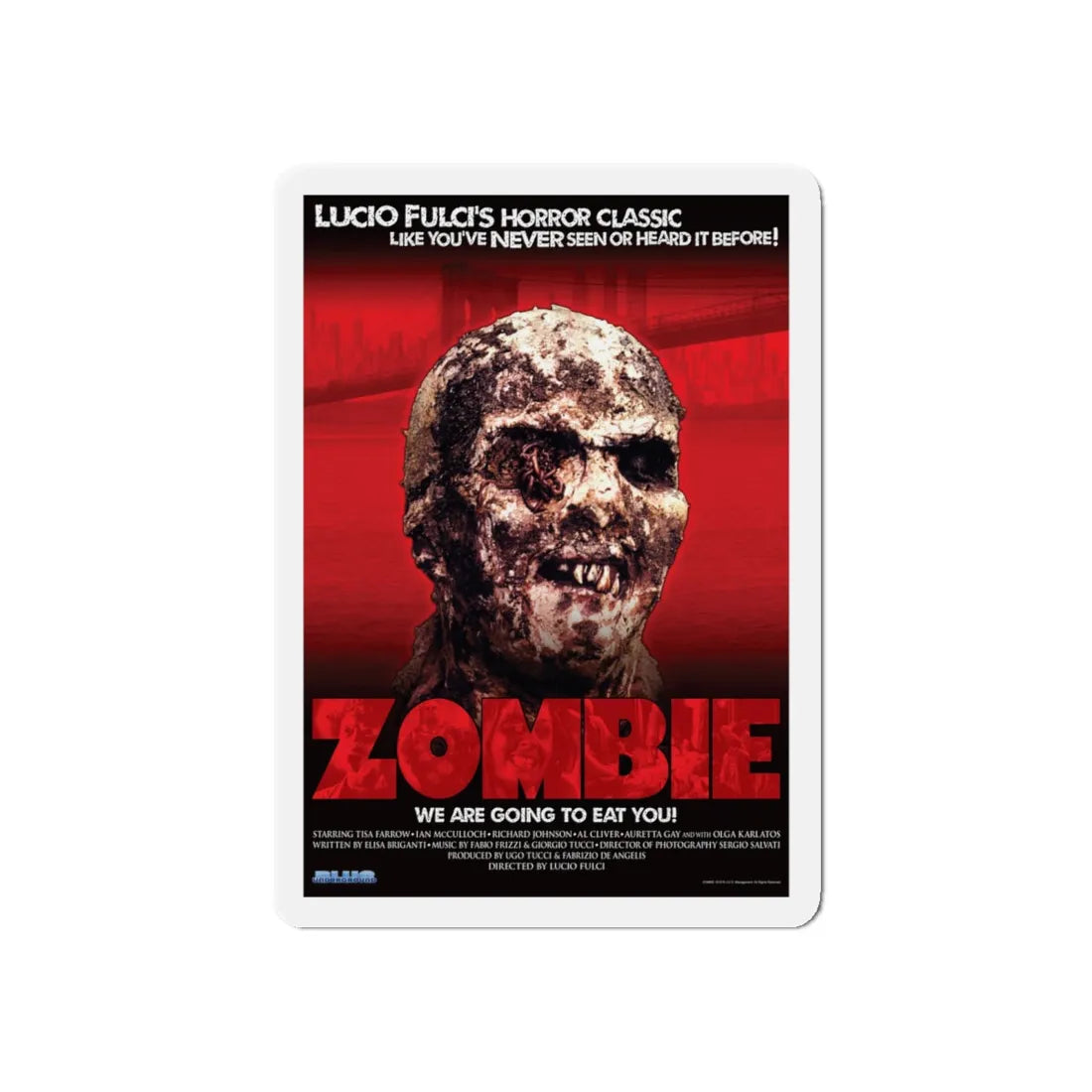 ZOMBI 2 (BLU-RAY RELEASE) 1979 Movie Poster - Refrigerator Magnet 6 Inch - The Sticker Space