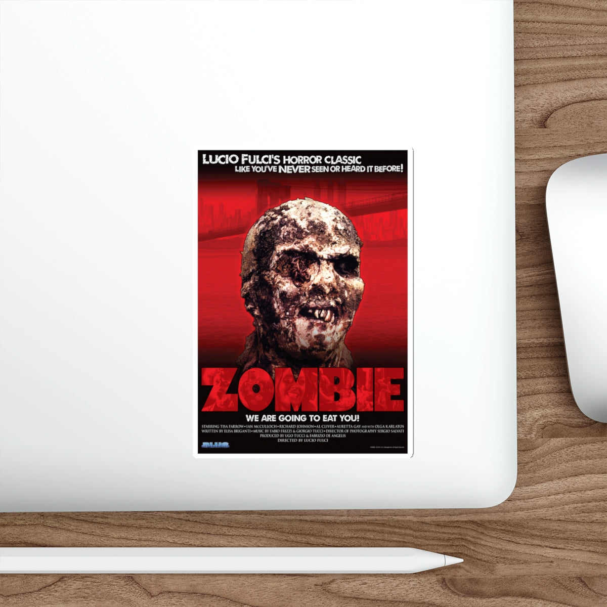 ZOMBI 2 (BLU-RAY RELEASE) 1979 Movie Poster STICKER Vinyl Die-Cut Decal-The Sticker Space