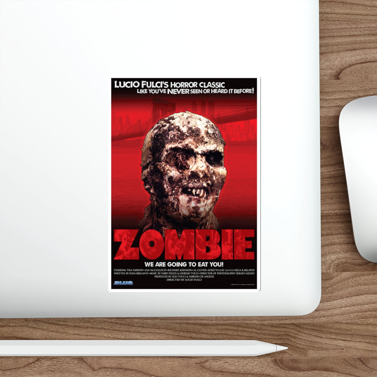 ZOMBI 2 (BLU-RAY RELEASE) 1979 Movie Poster STICKER Vinyl Die-Cut Decal-The Sticker Space