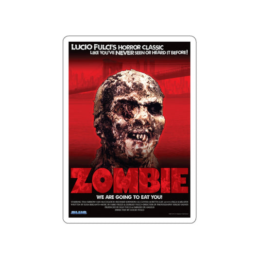 ZOMBI 2 (BLU-RAY RELEASE) 1979 Movie Poster STICKER Vinyl Die-Cut Decal-White-The Sticker Space