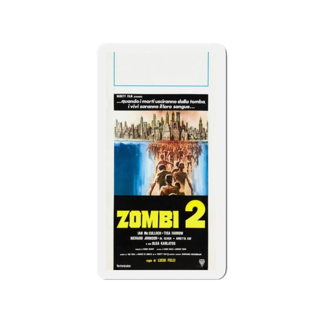 ZOMBI 2 (ITALIAN) 1979 Movie Poster - Refrigerator Magnet 2 Inch - The Sticker Space