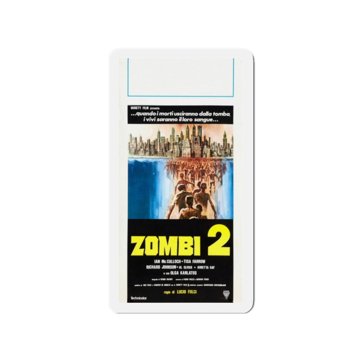 ZOMBI 2 (ITALIAN) 1979 Movie Poster - Refrigerator Magnet-2" x 2"-The Sticker Space