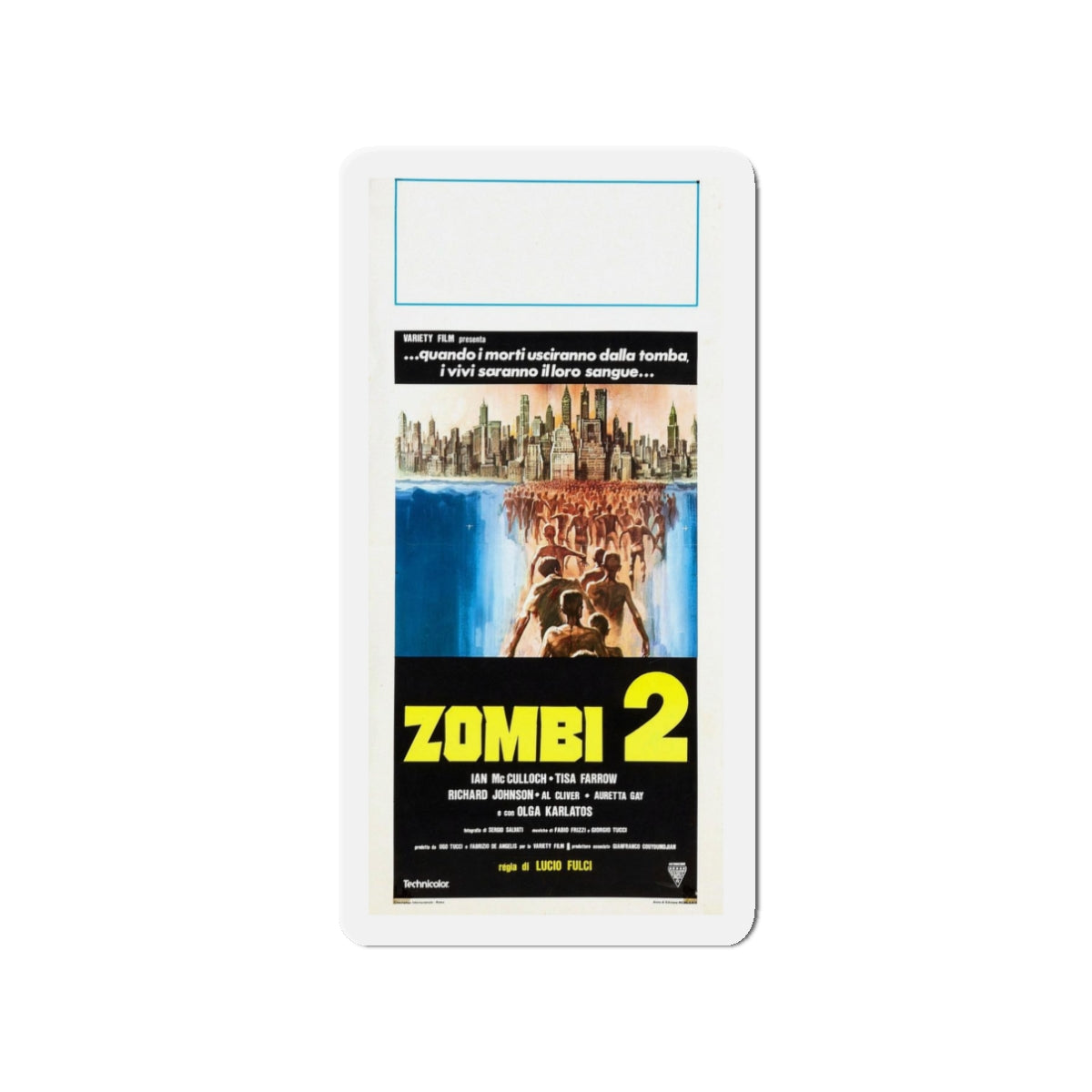 ZOMBI 2 (ITALIAN) 1979 Movie Poster - Refrigerator Magnet-3" x 3"-The Sticker Space