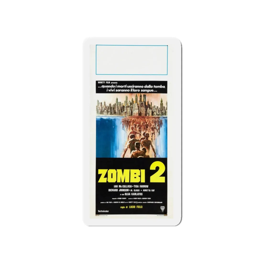 ZOMBI 2 (ITALIAN) 1979 Movie Poster - Refrigerator Magnet 4 Inch - The Sticker Space