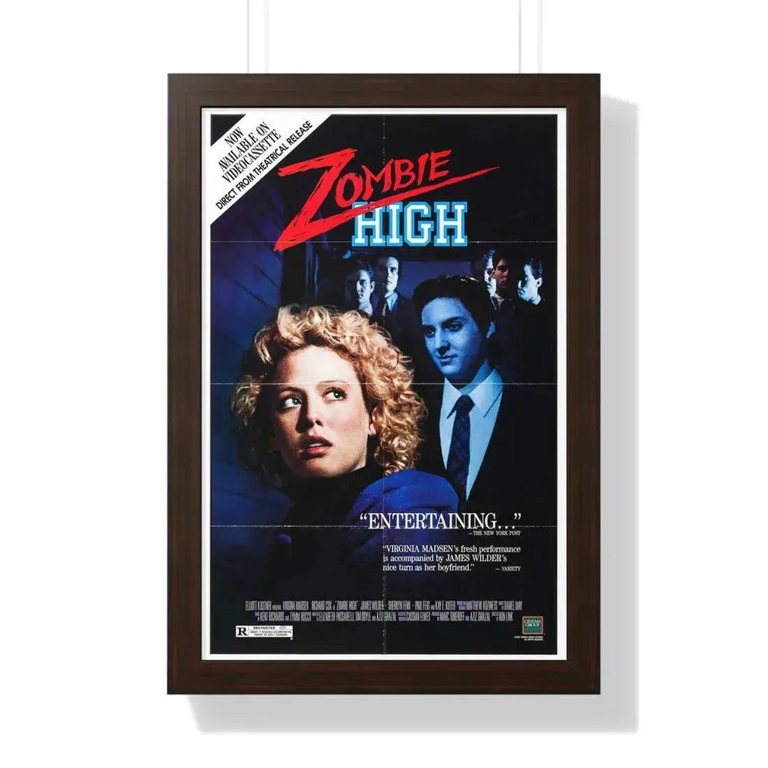 ZOMBIE HIGH 1987 - Framed Movie Poster 16″ x 24″ Walnut - The Sticker Space