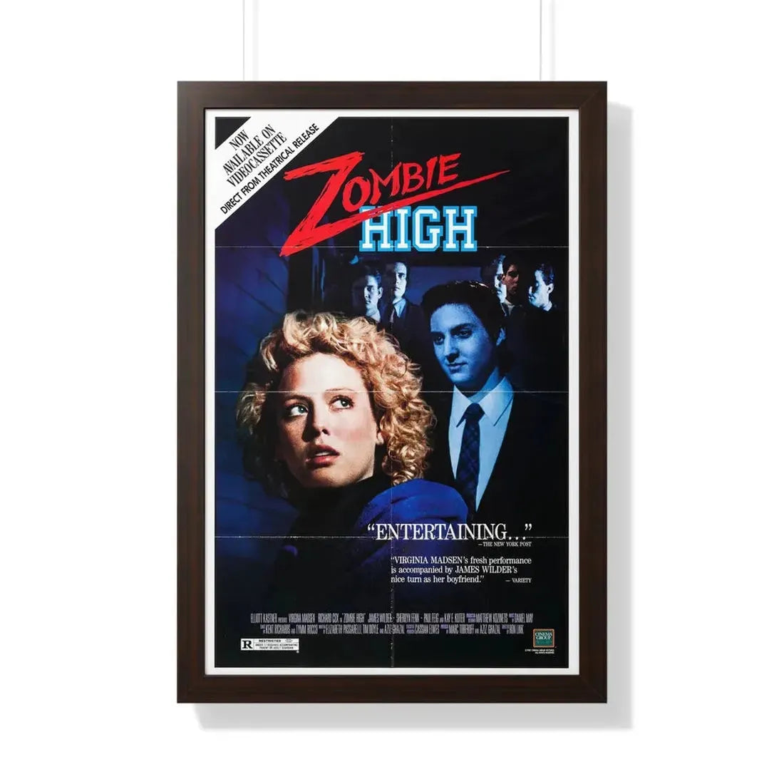 ZOMBIE HIGH 1987 - Framed Movie Poster 20" x 30" Walnut - The Sticker Space