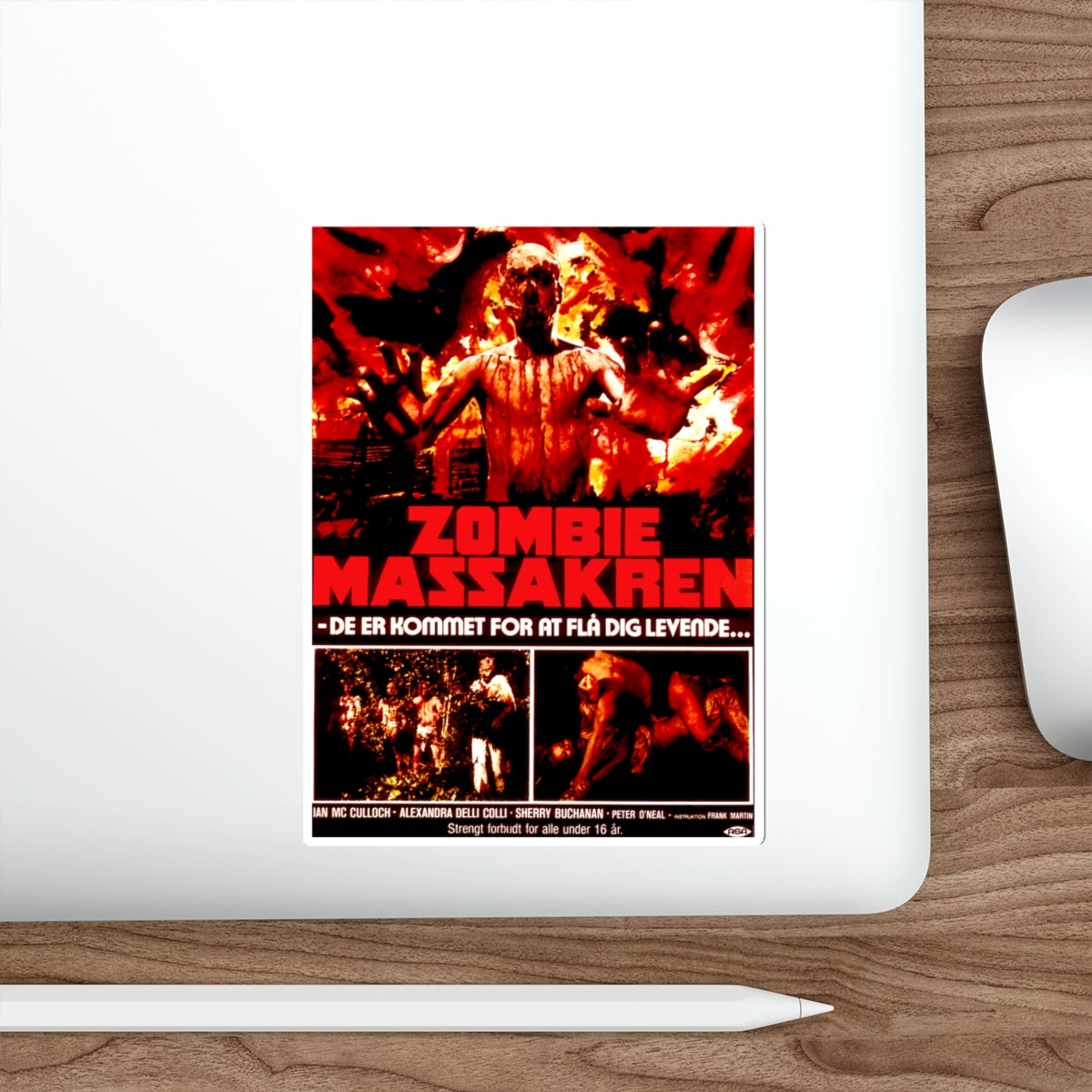 ZOMBIE HOLOCAUST (DANISH) 1980 Movie Poster STICKER Vinyl Die-Cut Decal-The Sticker Space