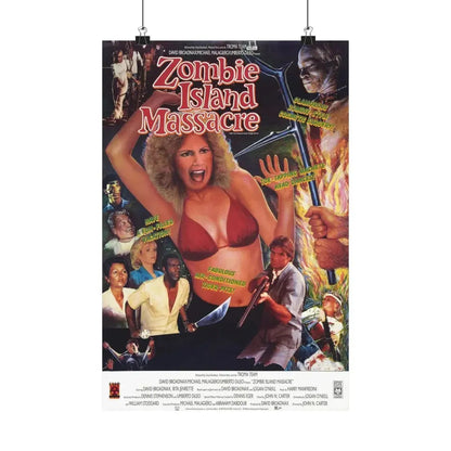 ZOMBIE ISLAND MASSACRE (2) 1984 - Paper Movie Poster 12″ x 18″ Matte - The Sticker Space