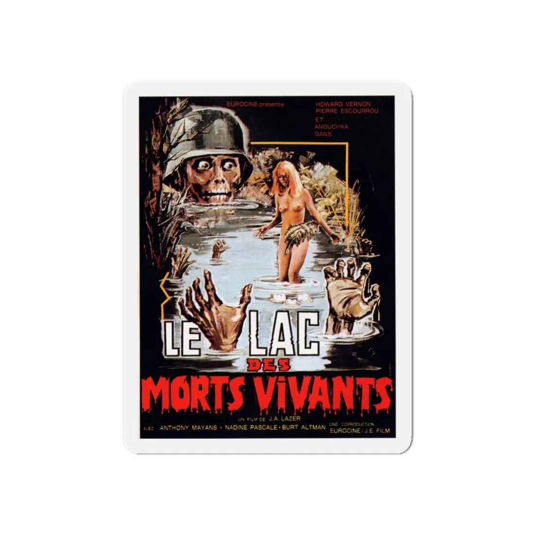 ZOMBIE LAKE 1981 Movie Poster - Refrigerator Magnet 6 Inch - The Sticker Space