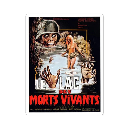 ZOMBIE LAKE 1981 Movie Poster - STICKER Vinyl Kiss-Cut Decal 3 Inch White - The Sticker Space