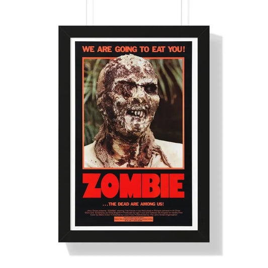 ZOMBIE (ZOMBIE 2,  ZOMBIE FLESHEATERS) 1979 - Framed Movie Poster 16″ x 24″ Black - The Sticker Space