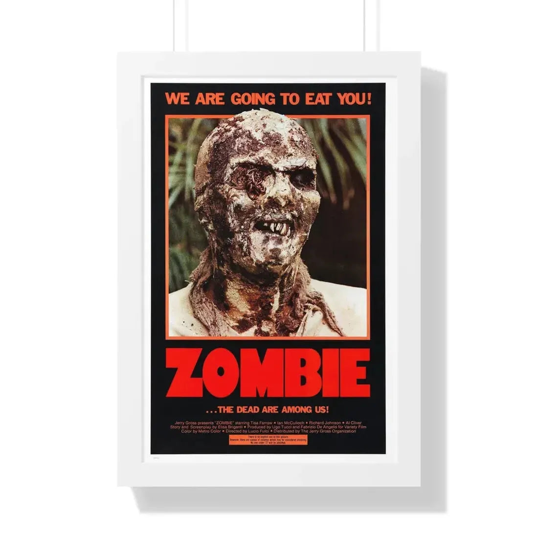 ZOMBIE (ZOMBIE 2,  ZOMBIE FLESHEATERS) 1979 - Framed Movie Poster 16″ x 24″ White - The Sticker Space