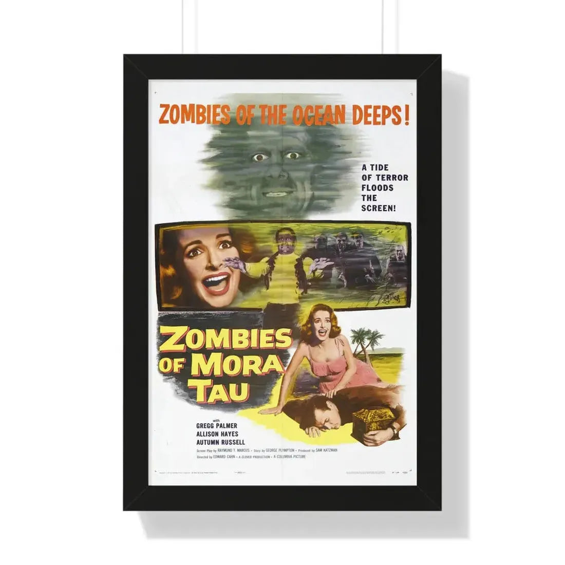 ZOMBIES OF MORA TAU 1957 - Framed Movie Poster 16″ x 24″ Black - The Sticker Space