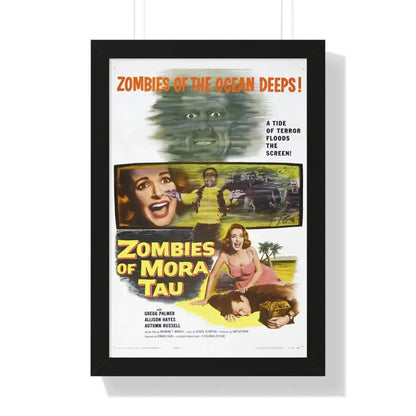 ZOMBIES OF MORA TAU 1957 - Framed Movie Poster 16″ x 24″ Black - The Sticker Space