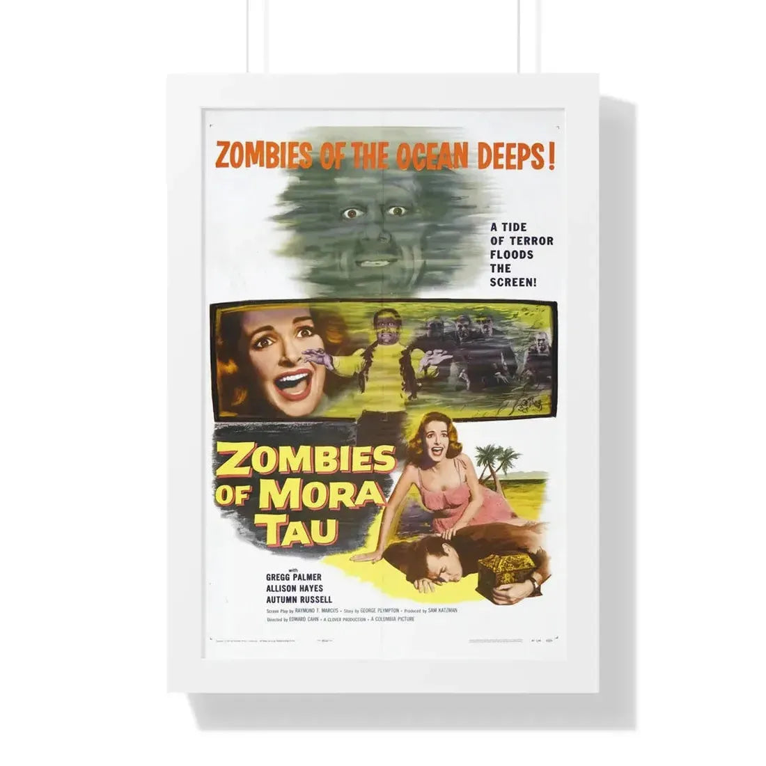 ZOMBIES OF MORA TAU 1957 - Framed Movie Poster 16″ x 24″ White - The Sticker Space