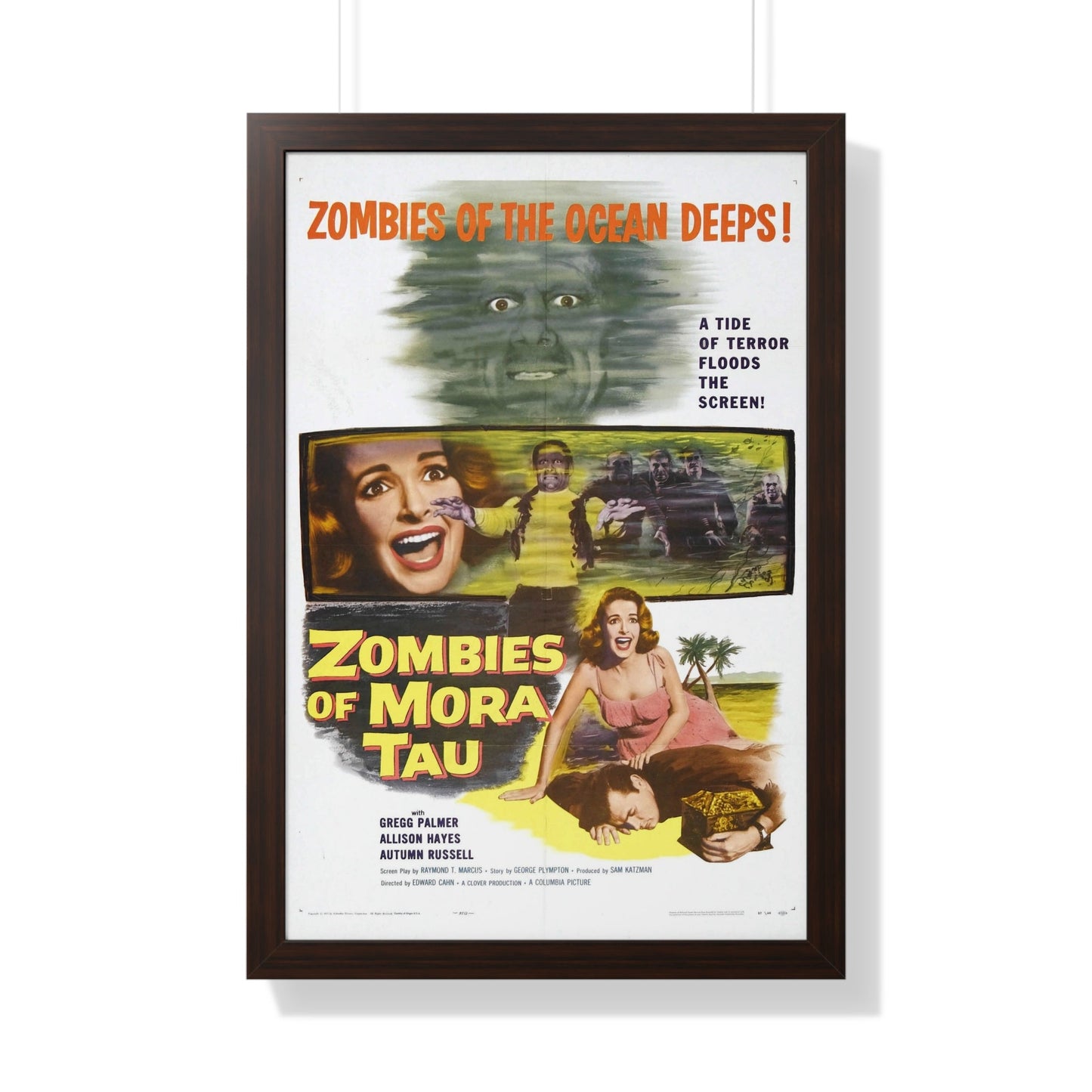 ZOMBIES OF MORA TAU 1957 - Framed Movie Poster-20" x 30"-The Sticker Space