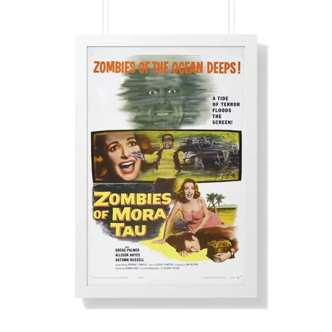 ZOMBIES OF MORA TAU 1957 - Framed Movie Poster 20" x 30" White - The Sticker Space