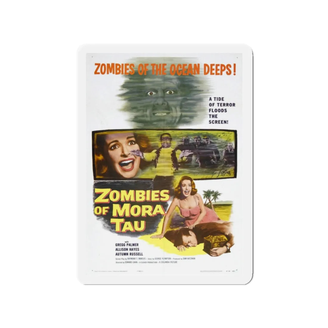 ZOMBIES OF MORA TAU 1957 Movie Poster - Refrigerator Magnet 2 Inch - The Sticker Space