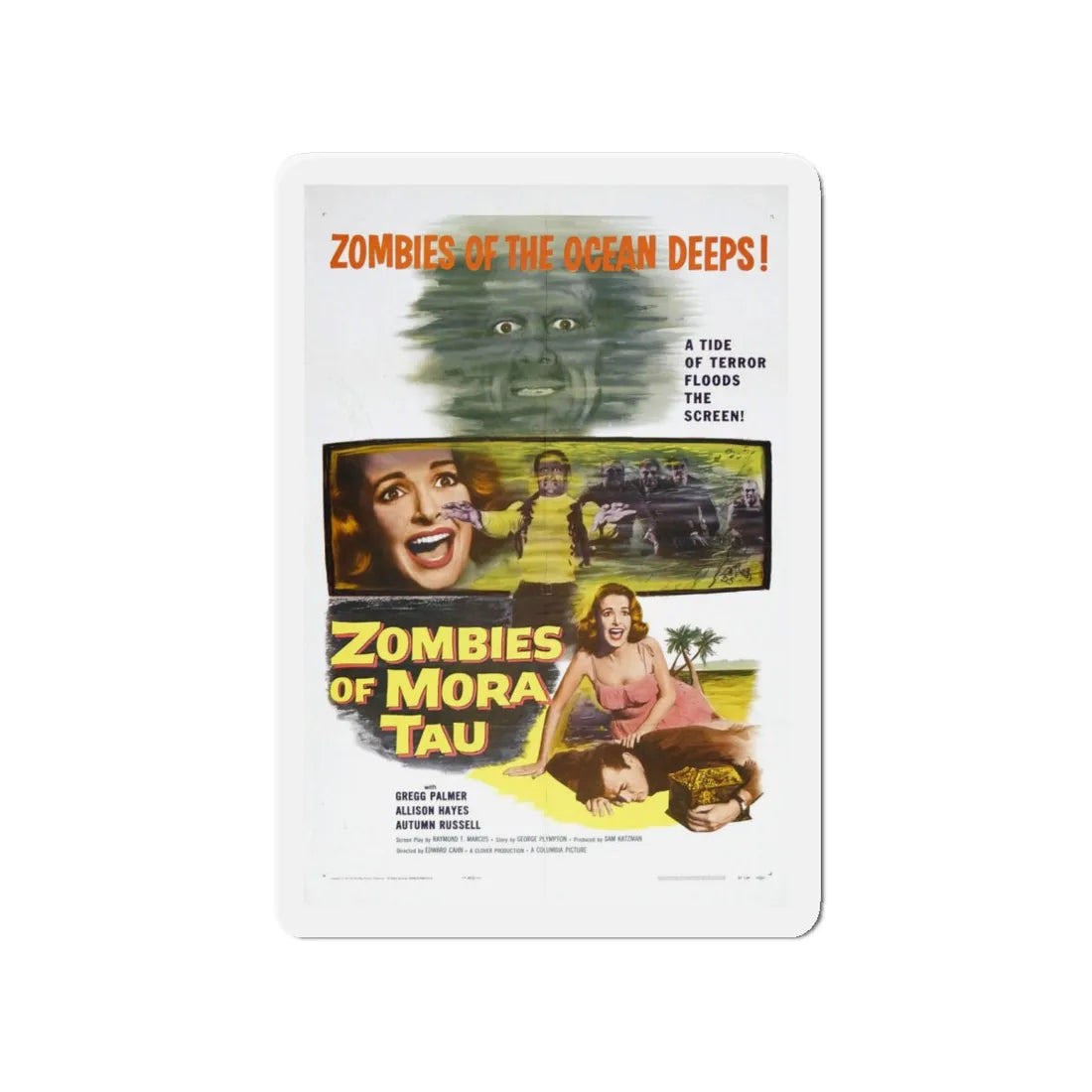 ZOMBIES OF MORA TAU 1957 Movie Poster - Refrigerator Magnet 4 Inch - The Sticker Space