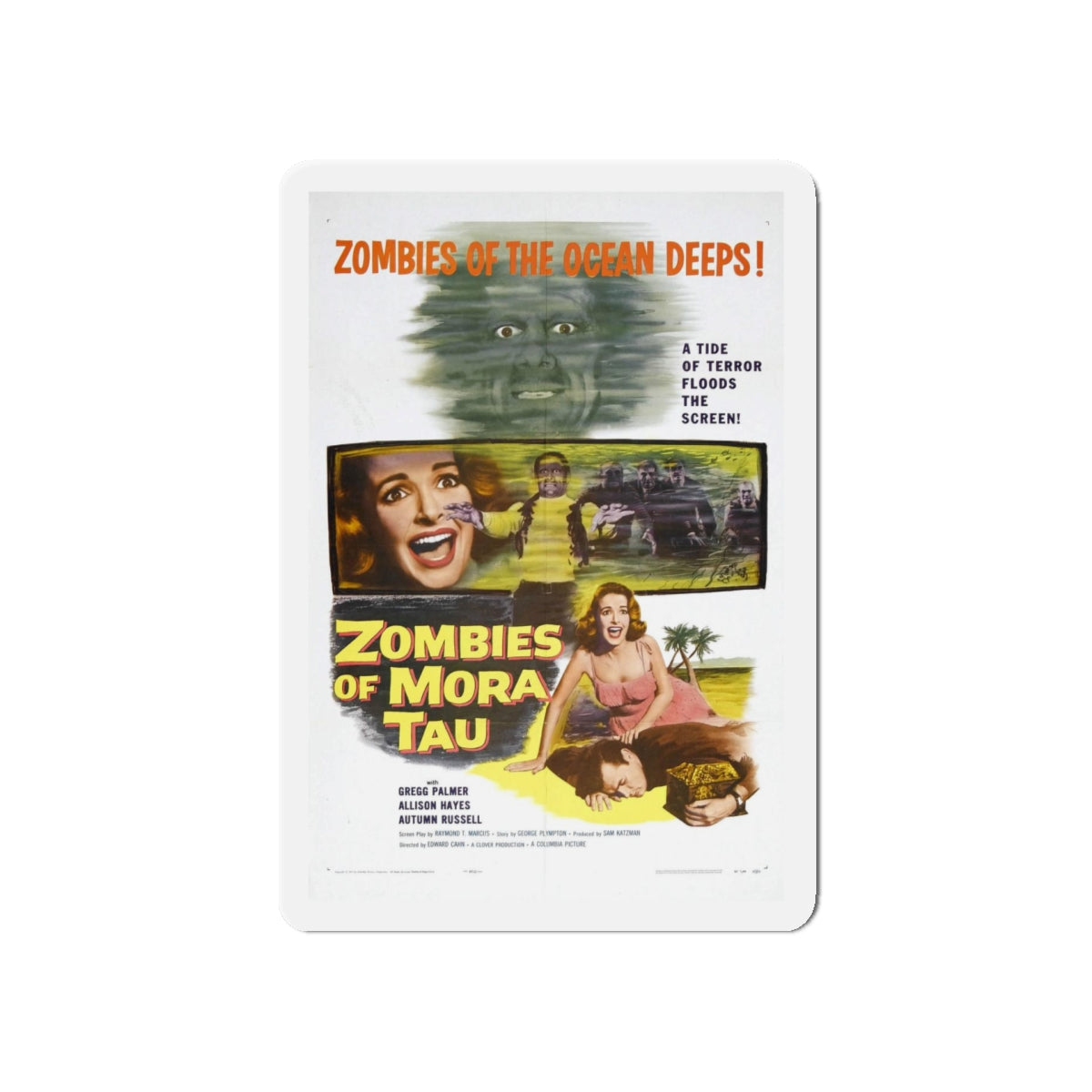 ZOMBIES OF MORA TAU 1957 Movie Poster - Refrigerator Magnet-5" x 5"-The Sticker Space