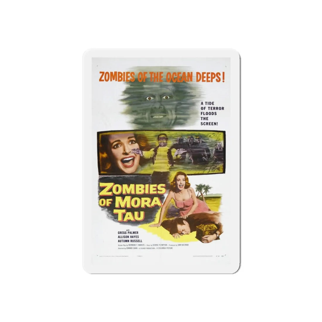ZOMBIES OF MORA TAU 1957 Movie Poster - Refrigerator Magnet 6 Inch - The Sticker Space
