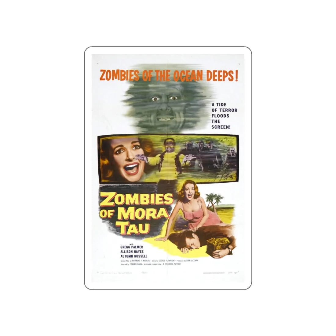 ZOMBIES OF MORA TAU 1957 Movie Poster STICKER Vinyl Die-Cut Decal 6 Inch - The Sticker Space