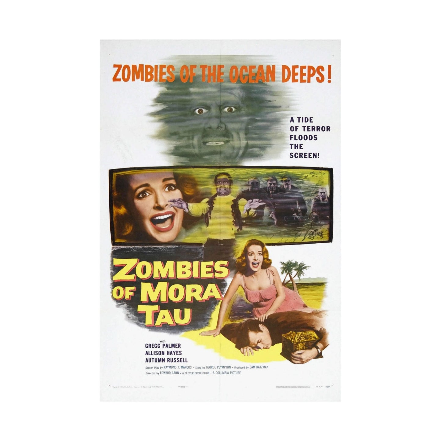 ZOMBIES OF MORA TAU 1957 - Paper Movie Poster-The Sticker Space