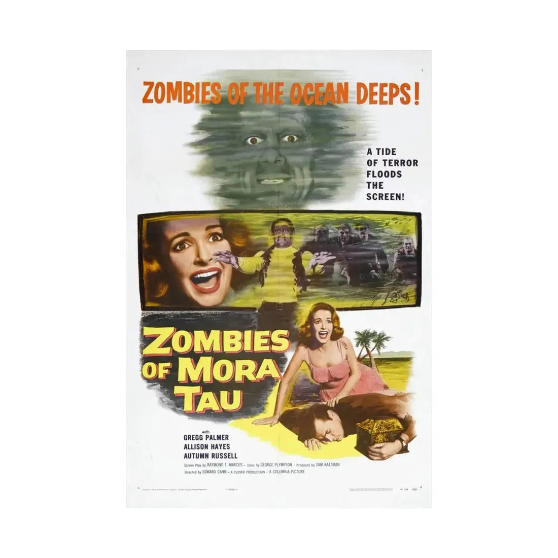 ZOMBIES OF MORA TAU 1957 - Paper Movie Poster - The Sticker Space