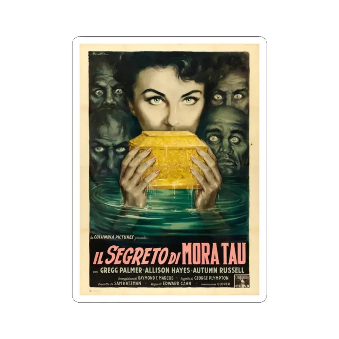 ZOMBIES OF MORA TAU (ITALIAN) 1957 Movie Poster - STICKER Vinyl Kiss-Cut Decal 2 Inch White - The Sticker Space