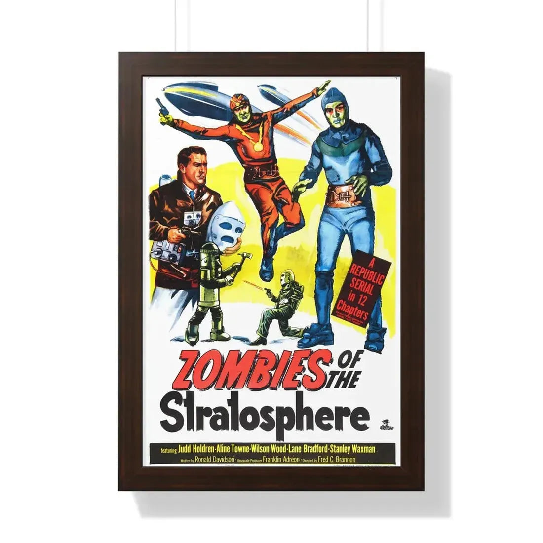 ZOMBIES OF THE STRATOSPHERE 1952 - Framed Movie Poster 16″ x 24″ Walnut - The Sticker Space