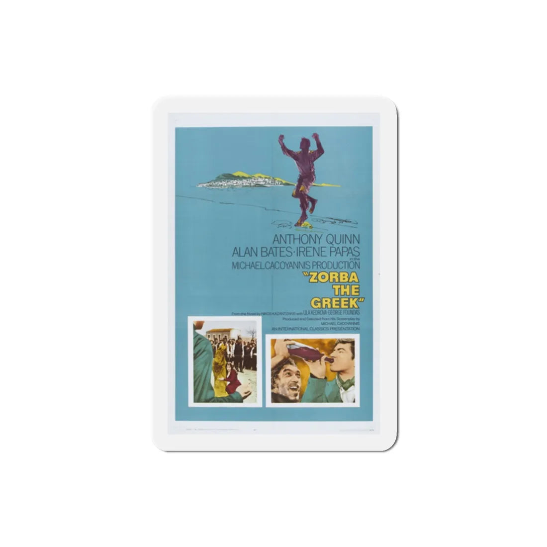 Zorba the Greek 1964 Movie Poster Refrigerator Magnet 2 Inch - The Sticker Space