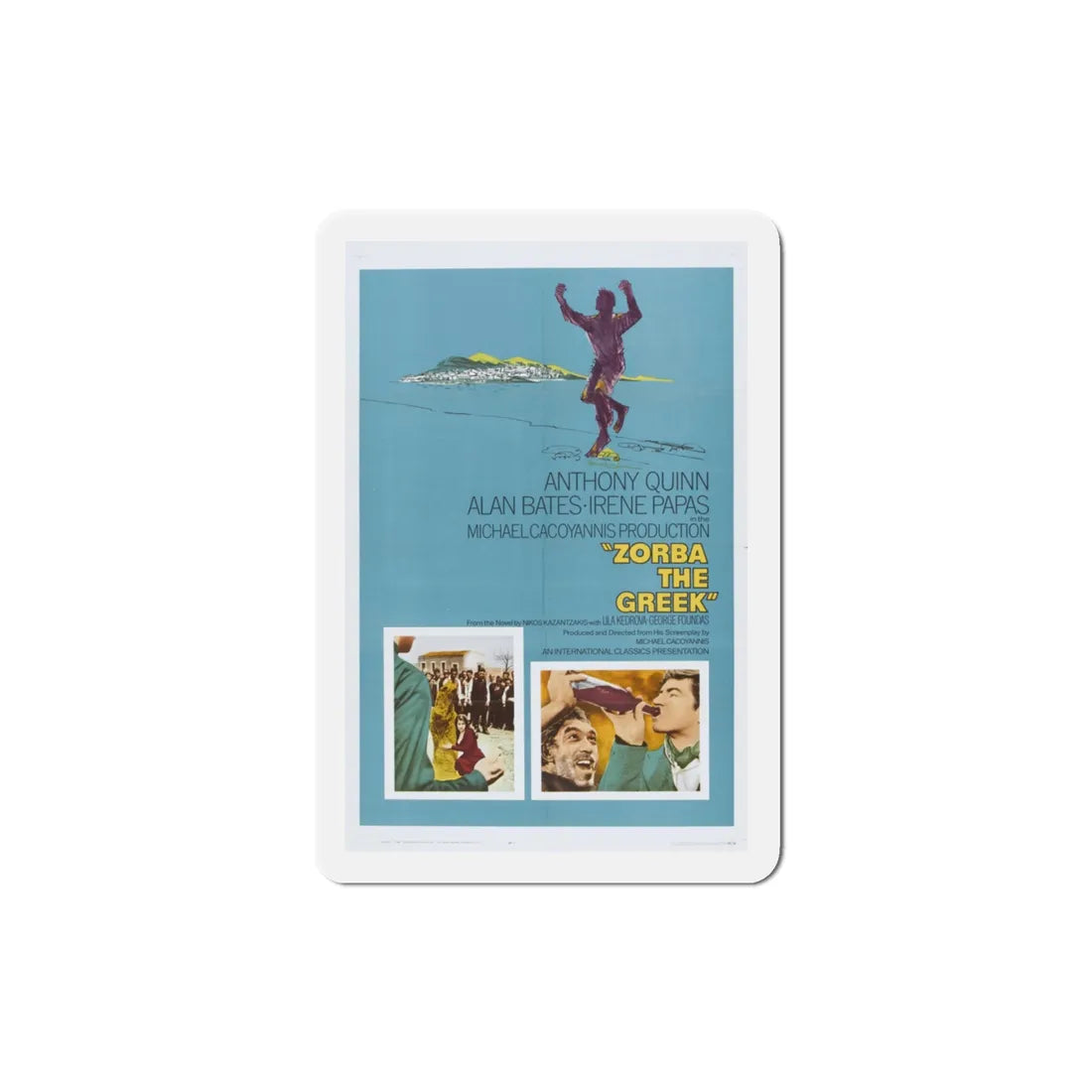 Zorba the Greek 1964 Movie Poster Refrigerator Magnet 3 Inch - The Sticker Space