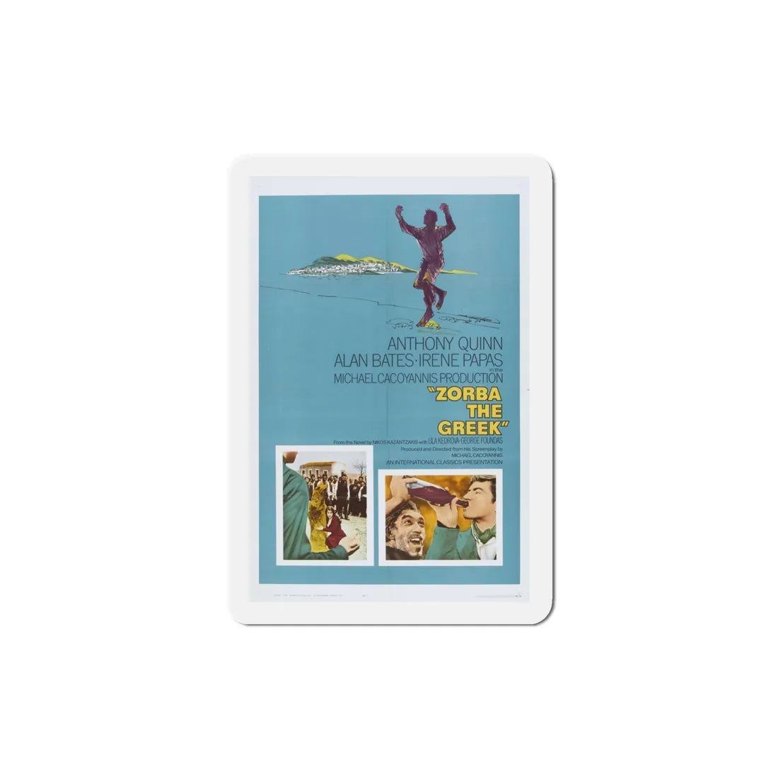 Zorba the Greek 1964 Movie Poster Refrigerator Magnet 4 Inch - The Sticker Space